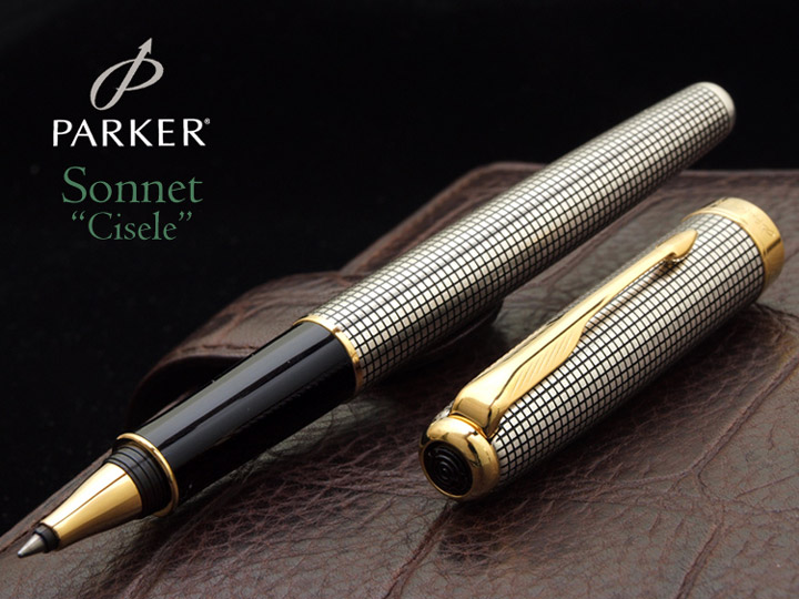 Bút dạ bi parker Sonnet 07 cisele Silver cài vàng