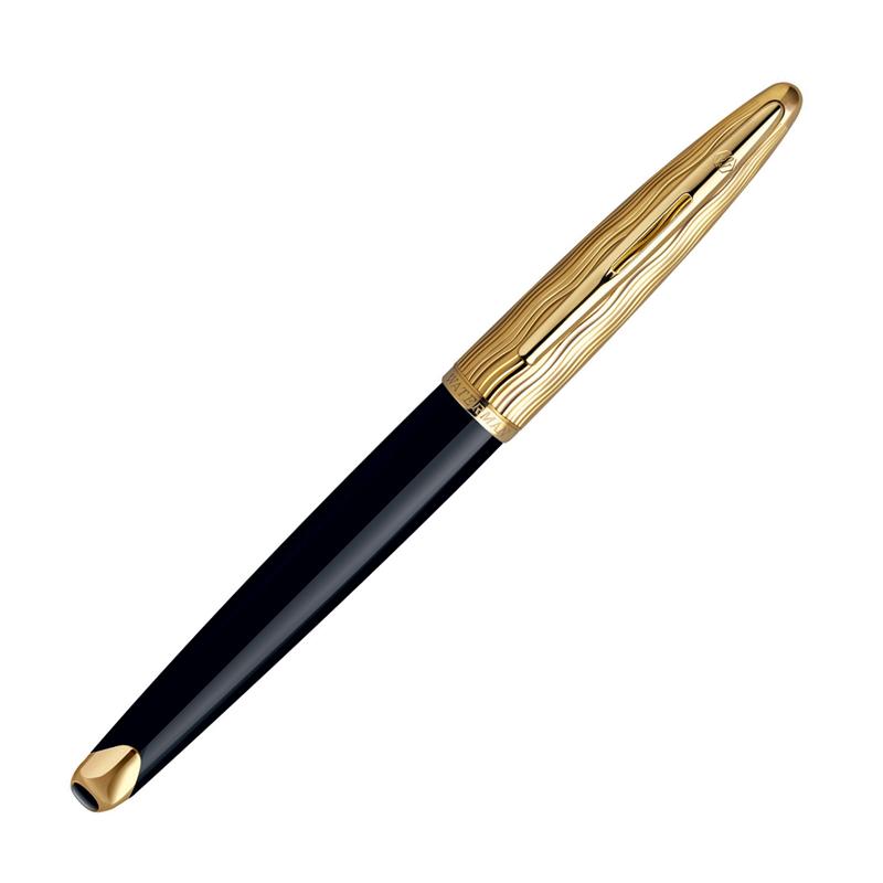 Bút máy Waterman Carene Essential black nắp vàng cài vàng