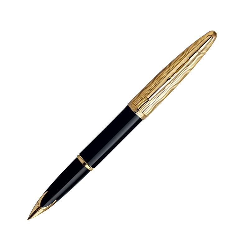 Bút máy Waterman Carene Essential black nắp vàng cài vàng