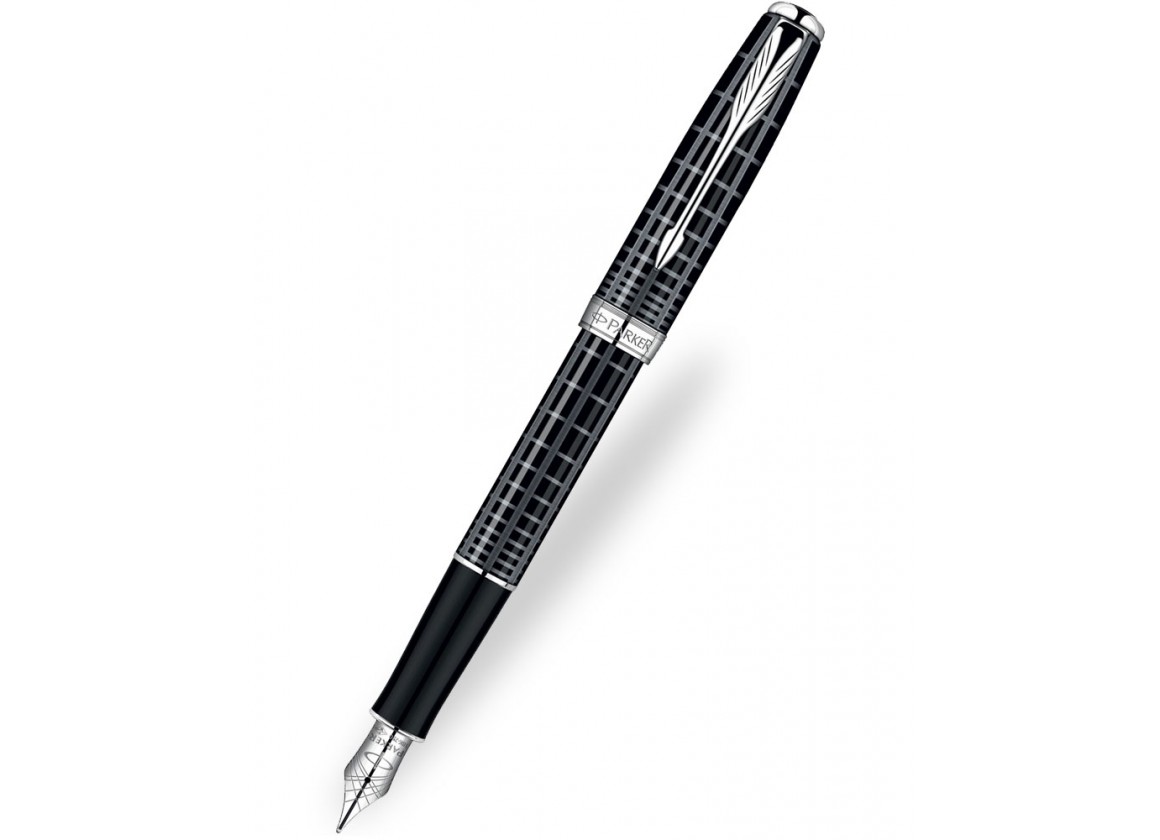 Bút máy Parker Sonnet 10 Grey Black cài trắng