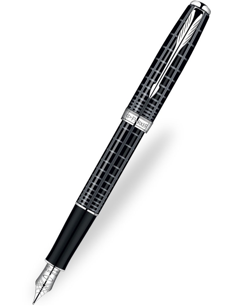 Bút máy Parker Sonnet 10 Grey Black cài trắng