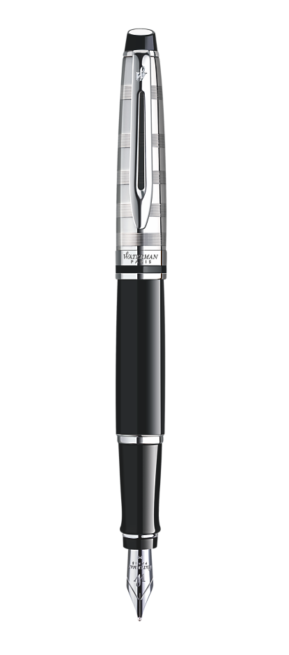 Bút máy waterman Expert 3 Dulux black cài trắng