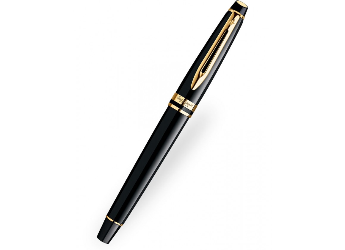 Bút dạ bi Waterman expert 3 Laque black cài vàng