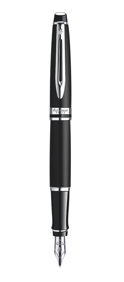 Bút máy Waterman expert 3 kim loại mờ cài trắng