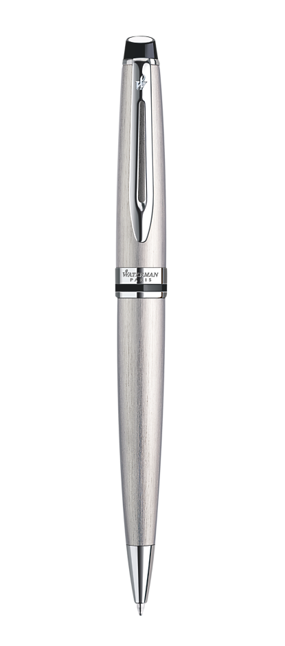 Bút bi Waterman expert 3 vỏ thép cài trắng