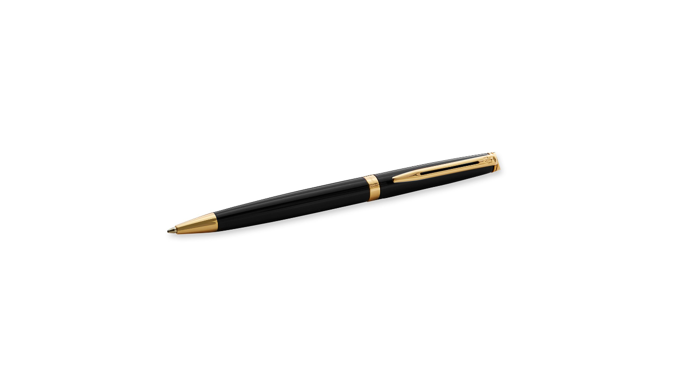 Bút bi Waterman Hemisphere 10 laque Black cài vàng