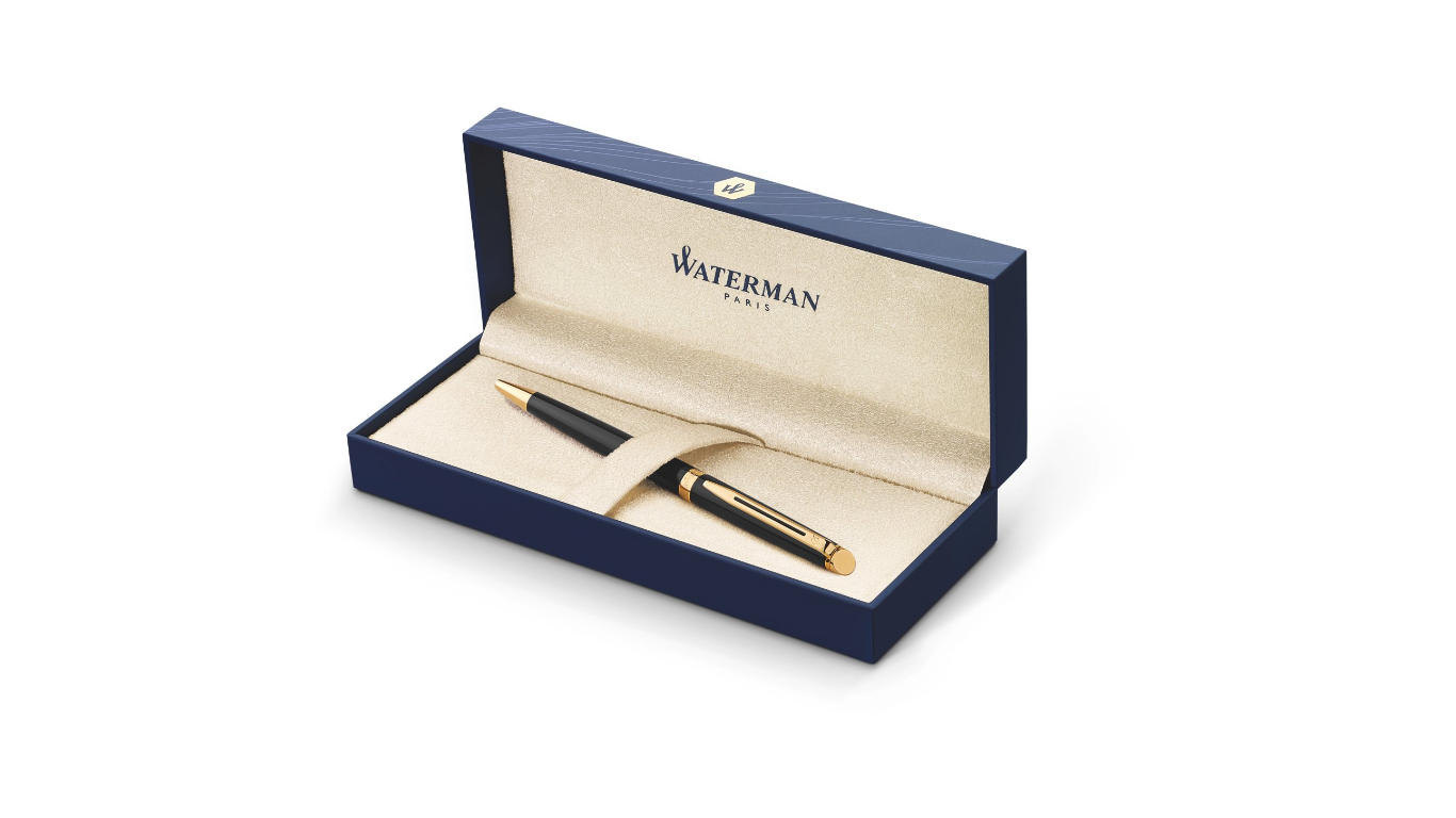 Bút bi Waterman Hemisphere 10 laque Black cài vàng