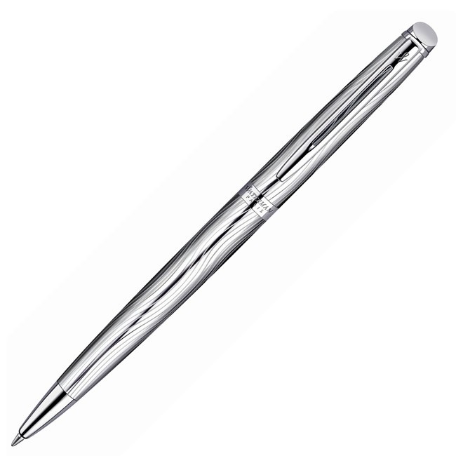 Bút bi Waterman Hemisphere10 Duluxe Metal cài trắng