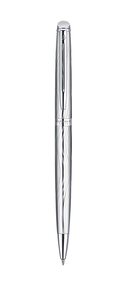 Bút bi Waterman Hemisphere10 Duluxe Metal cài trắng
