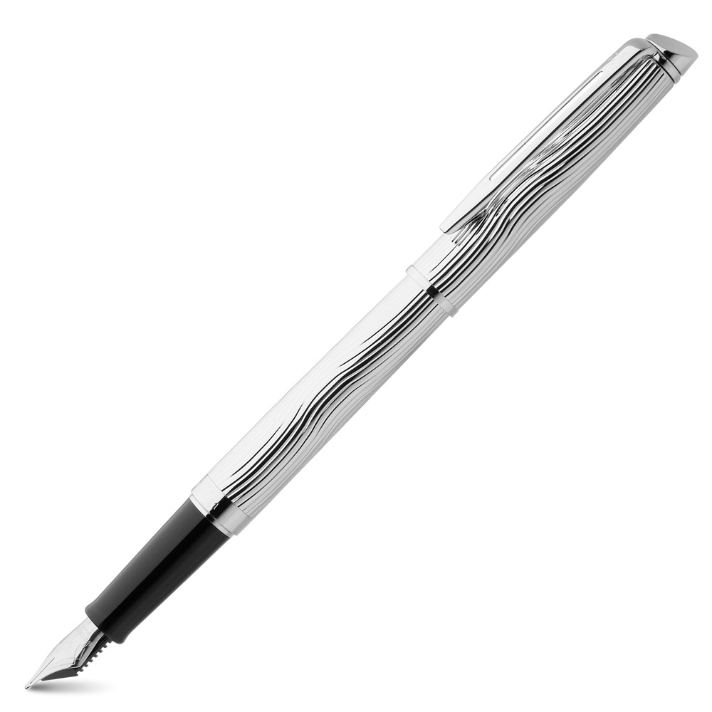 Bút máy Waterman Hemisphere10 Duluxe Metal cài trắng