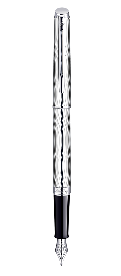 Bút máy Waterman Hemisphere10 Duluxe Metal cài trắng