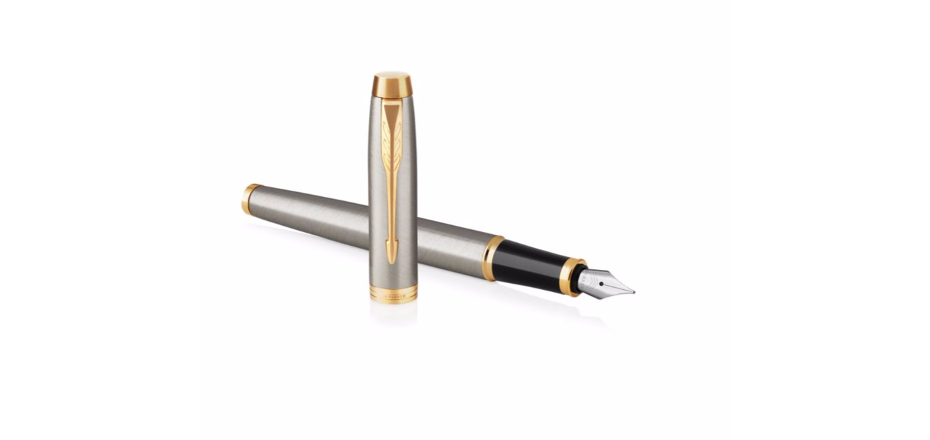 Bút máy Parker IM 2017 Brushed Metal cài vàng