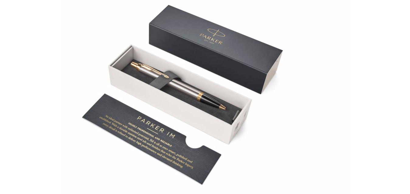 Bút bi Parker IM 2017 Brushed Metal cài vàng