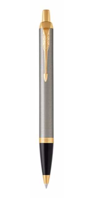 Bút bi Parker IM 2017 Brushed Metal cài vàng