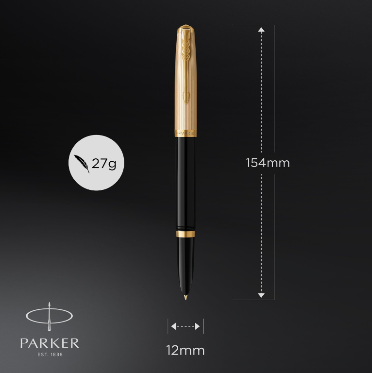 Bút máy Parker 51 DLX Black GT