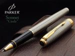 Bút dạ bi parker Sonnet 07 cisele Silver cài vàng